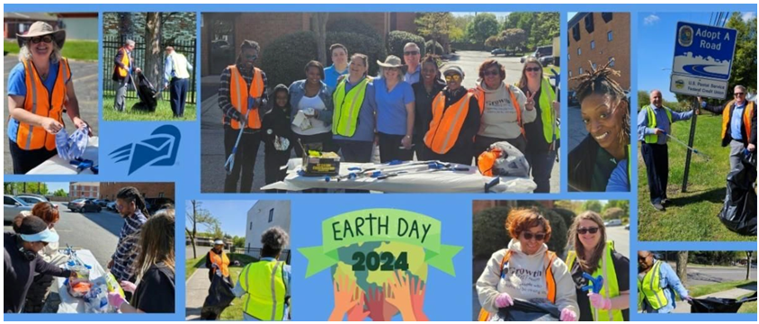 photo collage of earth day cleanup